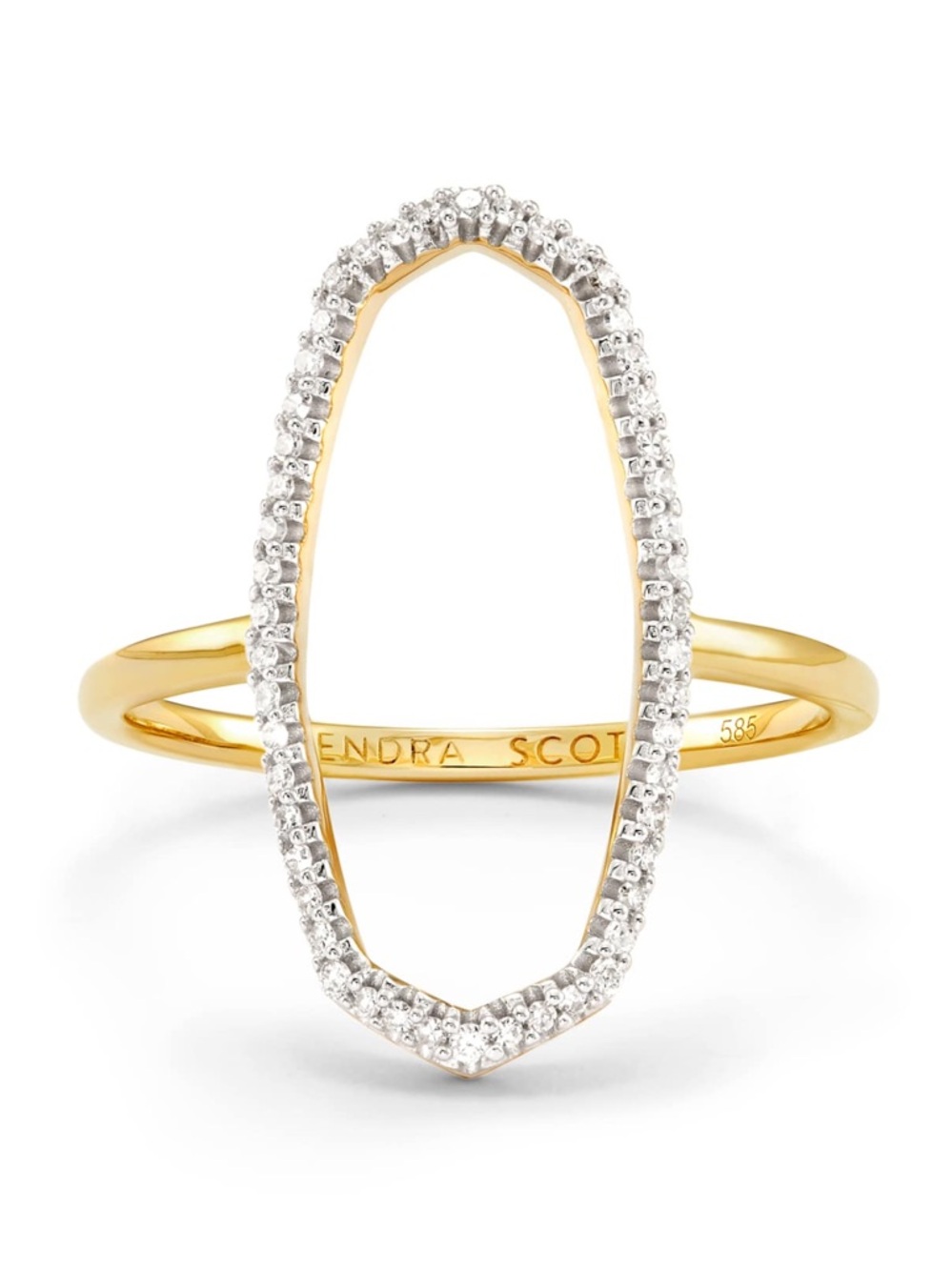 Dani 14k Yellow Gold Open Ring in White Diamond - Size 7